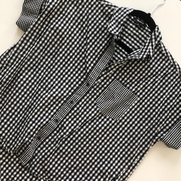 Madewell Gingham Play Button Shirt Top - Picture 2 of 7
